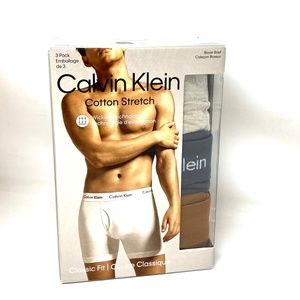 Calvin Klein Men Underwear 3 Pack Cotton Stretch Boxer Brief Gray Size Large
